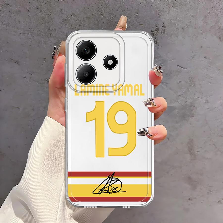 Чехол для Xiaomi Redmi Note 14 Pro Plus 14C 9 10 11 10S 11S 12 13C 12S A4 Note 13 Мягкая накладка на телефон Футбольный номер
