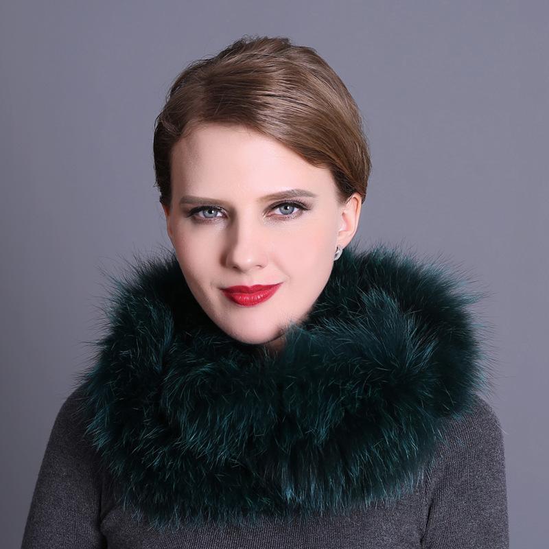 Зимний универсальный теплый меховой шарф, шарф из лисьего меха, плетеный из меха серебристой лисицы, большой меховой шарф, шейный платок