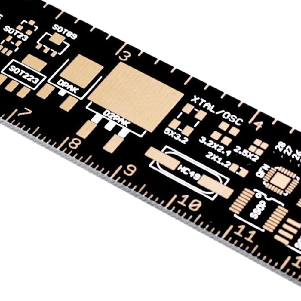15cm 20cm 25cm PCB Ruler R-4 Gold Plated PCB Ruler Multifunctional Resistor Capacitor Chip IC SMD Diode Transistor