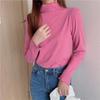 Women's Autumn/Winter Velvet Ruffle Neck Long Sleeve Base Layer Top