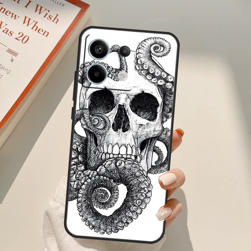 Смешной Чехол Череп Для Xiaomi Redmi Note 13 14 9 10 12 11 15 Pro Plus Чехол Для Redmi 15 C 12C 13C 14C 10C