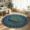 Mandala Ornament (202) Theme Round Crystal Velvet Rug Custom Name Text Personalized Floor Mat Home Decor Non Slip Crystal Carpet