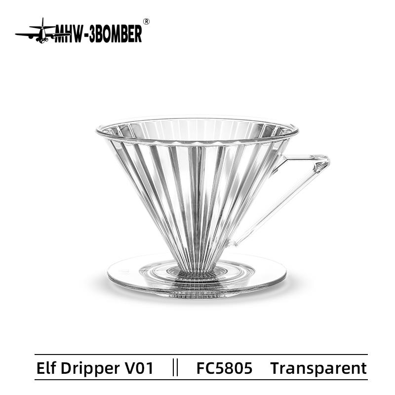 MHW-3BOMBER Pour Over Coffee Dripper with Paper Filter 1-4 Cup Hand Brewing Coffee Tools Professional Home Kitchen Accessories