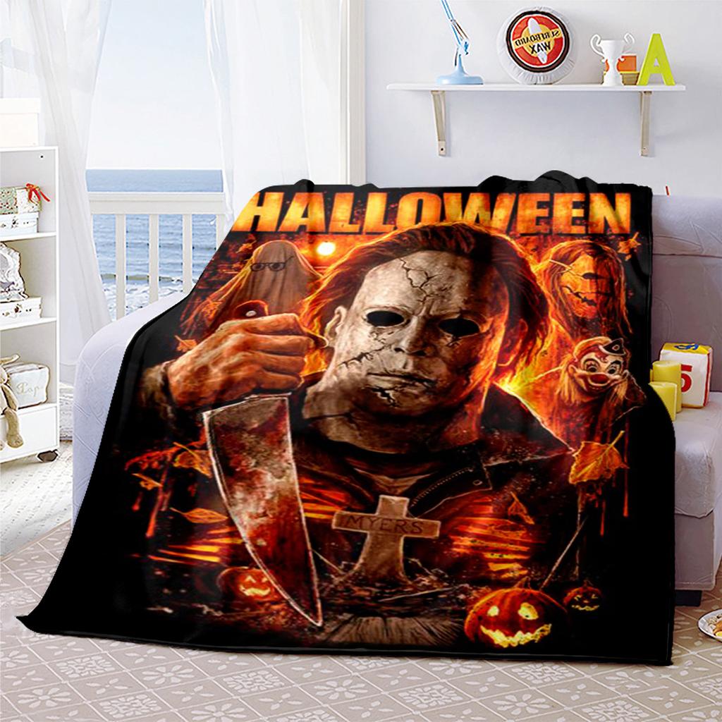 Halloween Horror Movie Poster Blanket Perfect All Seasons Soft Comfortable Sofa Office Nap Travel Festive Gift