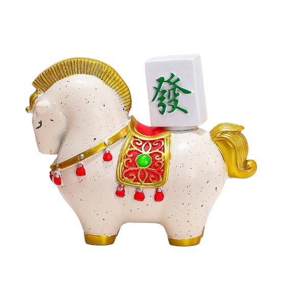 Мультяшная фигурка лошади в китайском стиле, статуэтка года лошади, приносящая богатство, удачу, счастливая лошадь, фэн-шуй, украшение