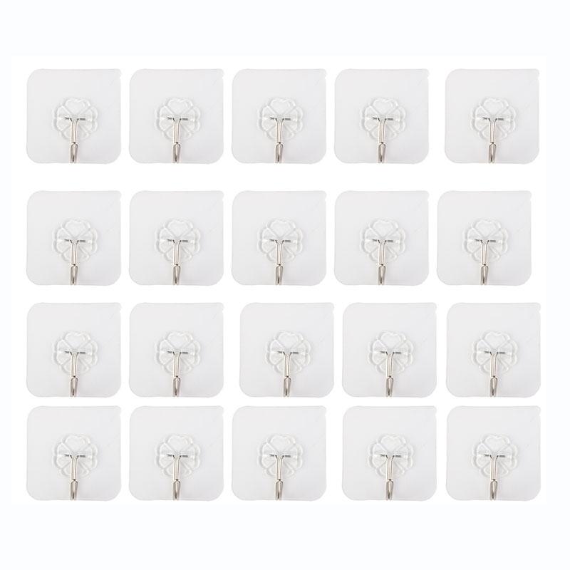 5/10/20PCS Stainless Steel Storage Hooks Kitchen Bathroom Door Wall Multi-Function Storage Hanger Self Adhesive Hook