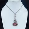 Pink Thulite Gemstone Pendant 999 Copper Wire Wrapped Jewelry, Handmade Antique Pendant Jewelry, Gift For Mother