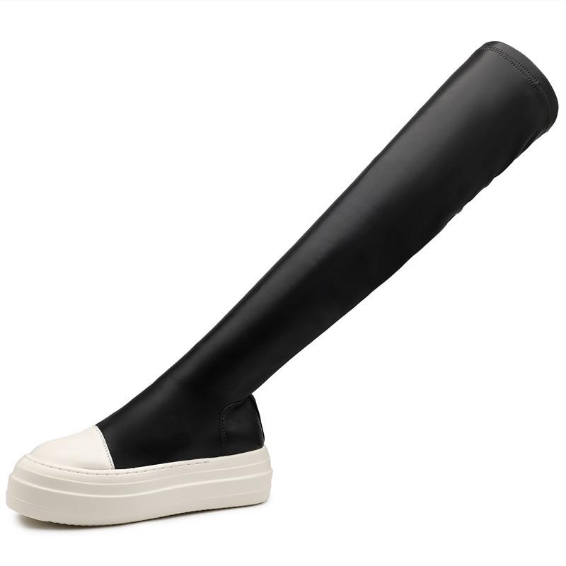 Сапоги выше колена на платформе, женские высокие сапоги, кроссовки, модные осенне-зимние современные сапоги для женщин, без застежек, Botas De Mujer