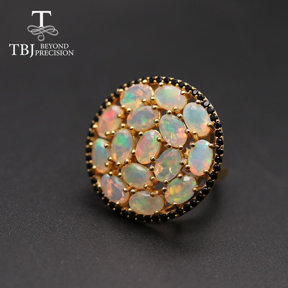 Top Quality Opal Big Luxury Gemstone Ring Oval Cut 4*6mm 15 Pc 7ct Fine Gemstone Jewelry 925 Sterling Silver for Women