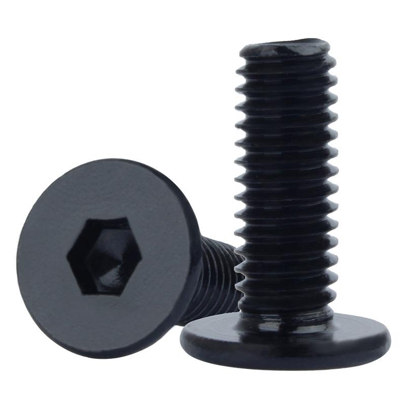 Шестигранные винты с плоской головкой из нержавеющей стали 304 с черным цинковым покрытием M2-M8
