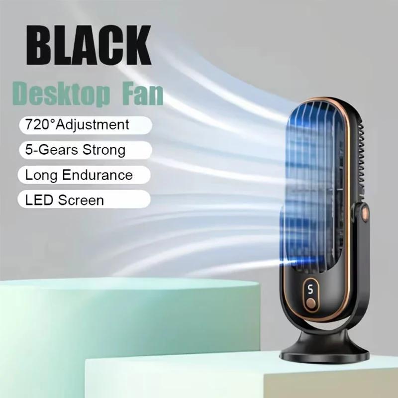 New Upgraded Dual Motor Portable Desk Fan Large Capacity Rechargeable Battery Fashion USB Cooling Fan Quiet Personal Fan for Off