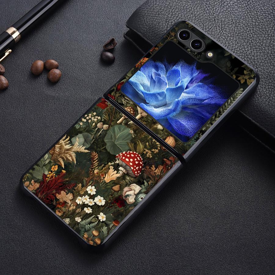 Винтажный чехол с принтом грибов для Samsung Galaxy Z Flip 7 6 5 4 3 Flip5 Flip3 Flip4 Flip7 FE Flip6 Задняя крышка телефона Funda