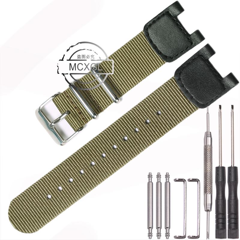 24 мм Премиальный нейлоновый ремешок для Casio SGW100B GW-3000B PAS-400B PAW1300 Мужские спортивные сменные кожаные аксессуары для ремешка часов