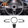 Car Steering Wheel Button Frame Cover Trim Sticker ABS Carbon Fibre Styling for Mazda CX-30 Interior