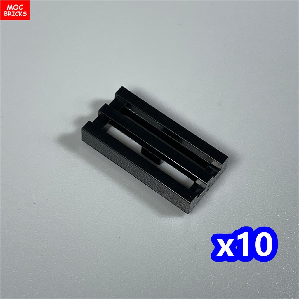10pcs/lot MOC Bricks Tile Modified 1 x 2 Grille with Bottom Groove Lip 15561 2412b 30244 Building Blocks DIY Toys kids gifts