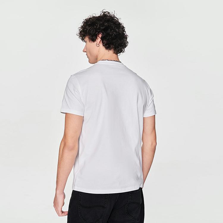 Lee T-Shirts Men's White Crew Neck Moderate Straight Fit LMT0053904LE00FA06467