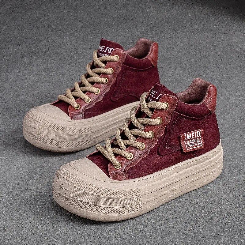 Johnature Универсальные туфли на плоской подошве из натуральной кожи на толстой подошве, повседневные однотонные короткие ботинки, женская обувь