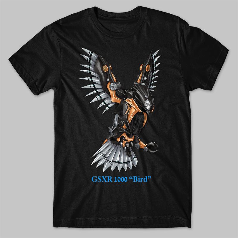 Classic Motorcycle GSXR 1000 Bird Transfiguration Inspired T-Shirt 100% Cotton Summer O-Neck Short Sleeve Casual Mens T-shirt
