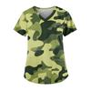 Женская мода V-образный вырез повседневные камуфляжные принтованные топы с карманами рабочая одежда