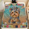 1Pc Dog Patchwork Art Print Flannel Blanket High Quality Warm Comfortable Cover for All Seasons Perfect for Gifts Home Decor