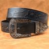Direct Sales Cowhide Men'S Leather Belt, Western Embossed Craft Casual Retro Pin Buckle Belt