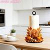 Acrylic Wood Base Christmas Paper Towel Holder Freestanding Snowman Floral Towel Stand  Bathroom