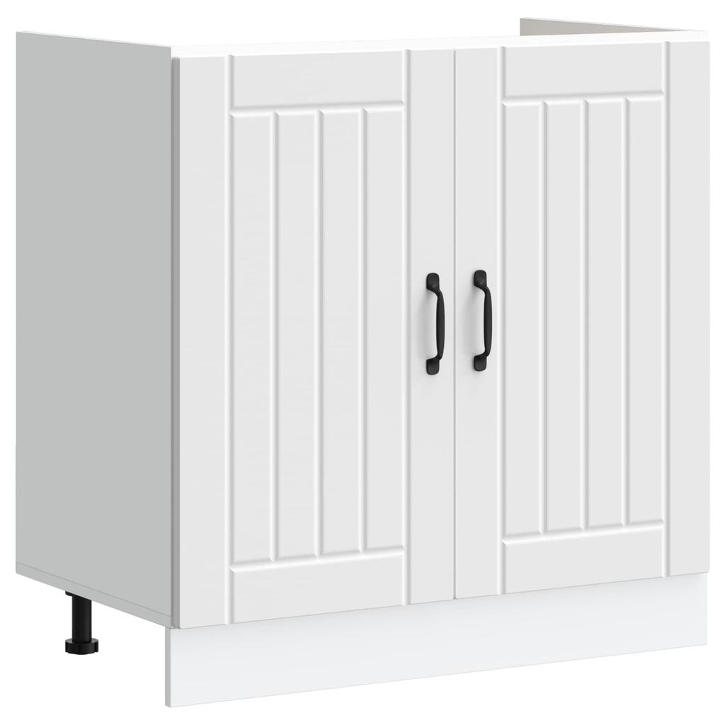 Lucca 2 Piece White Washbasin Cabinet with Door