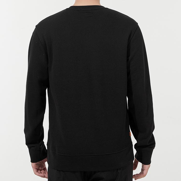 Timberland Свитшот с вышитым логотипом, однотонный, с круглым вырезом, мужской, черный A5SF8-001