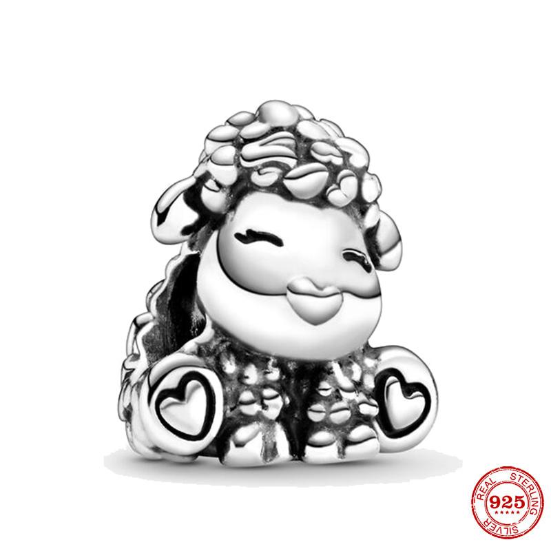 Новый Стерлингового Серебра 925 Единорог Кошка Собака Сова Обезьяна След Милое Животное DIY Тонкие Бусины Подходит Оригинальный Модный Браслет-Подвеска