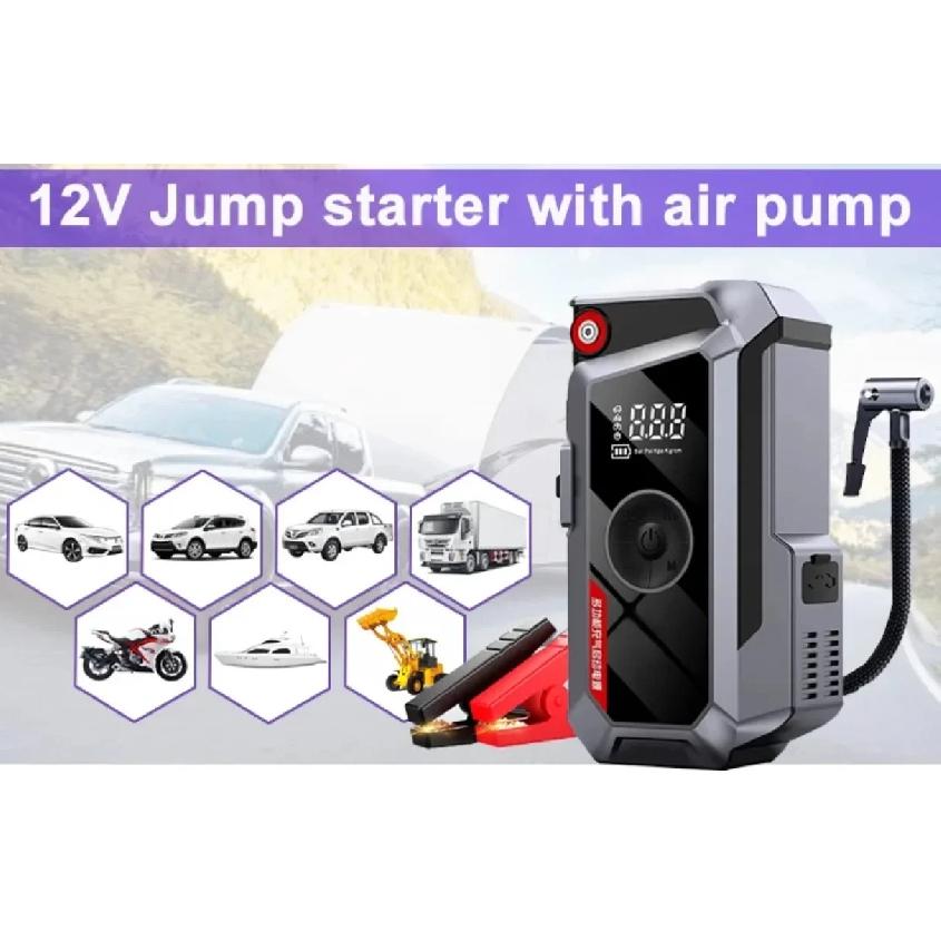 Portable 4 In 1 Battery Emergency 12V 10000mAh 3000A Jump Starter Car Multifunction power bank jump starter with air pump
