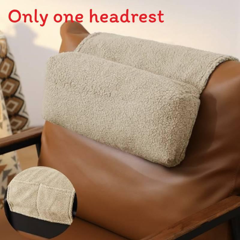 Nordic Solid Color Headrest Pillow With Neck Support And Storage Pocket For Relaxing Lounges