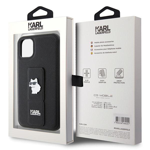 Karl Lagerfeld KLHCN61GSACHPK iPhone 11 / Xr 6.1 czarny/black hardcase Gripstand Saffiano Choupette Pins