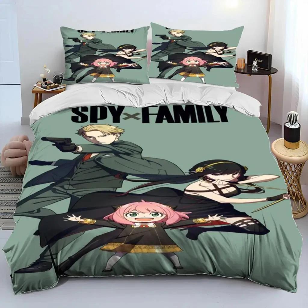 3D аниме SPY×FAMILY Anya комплект постельного белья, пододеяльник, одеяло, комплект постельного белья, наволочка, размер King Queen Twin для мальчиков и девочек взрослых