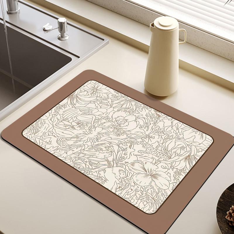 Печатный коврик для сушки посуды, коврик для сушки стола, термостойкие коврики для столешницы, кухонные коврики, впитывающие коврики для сушки посуды, ковры для дома, принадлежности