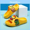 И Стильные Веселые Мультяшные Мальчиковые Тапочки Для Лета Черного, Желтого И Розового Цвета С Удобным Материалом ЭВА