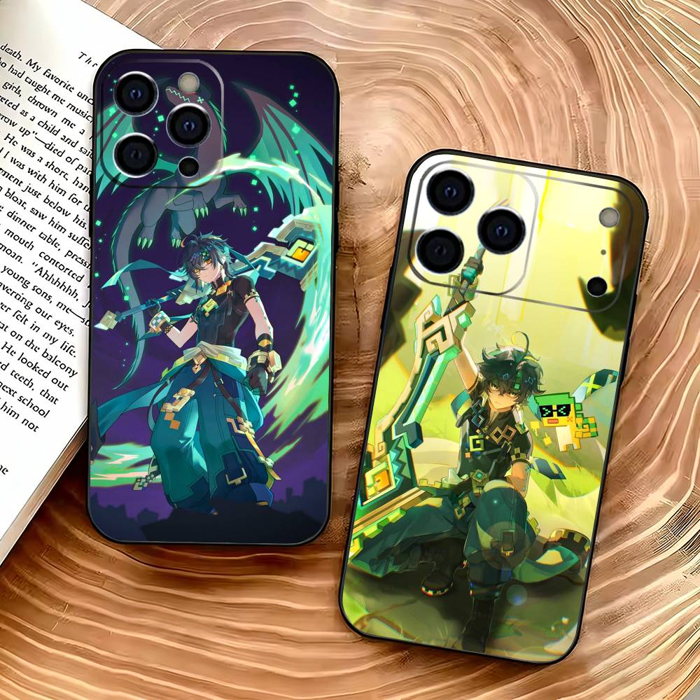 K-Kinich G-Genshin I-Impact Phone Case For IPhone 17,16,15,14,13,12,11,Plus,Pro,Max,Plus,XS,soft case Black silicone