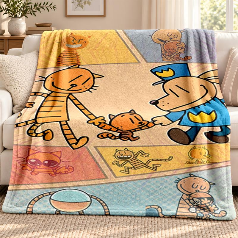 Dog Man blanket Flannel Blanket Soft Cozy Plush Throw for Sofa Bed Lightweight Home Decoration Outdoor camping