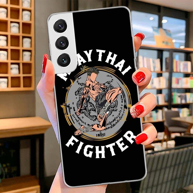 Muay Thai Fight Boxing Cover Phone Case For Samsung Galaxy S26 S25 Edge S24 Ultra S23 S22 Plus S21 S20 FE Soft Fundas Shell Gala