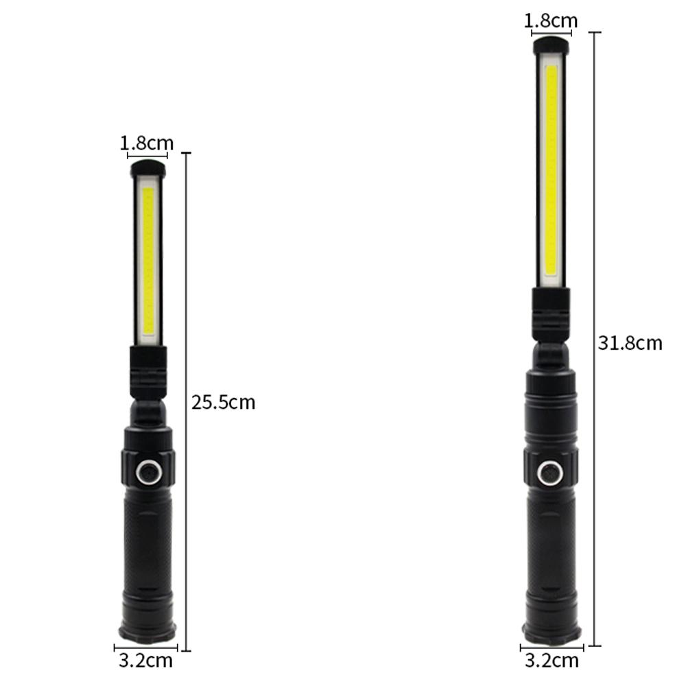 COB XPE светодиодный аварийный фонарик для кемпинга 18650 USB гаражный рабочий фонарь складной магнитный инспекционный фонарь на 360° красный стробоскоп SOS