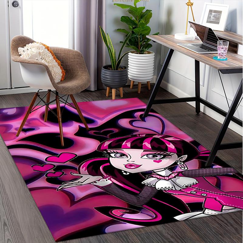 Коврик для офисного кресла Monster High, Милый дизайн с мультяшной девочкой, Идеально подходит для домашнего декора, Офисный ковер, Идея для подарка