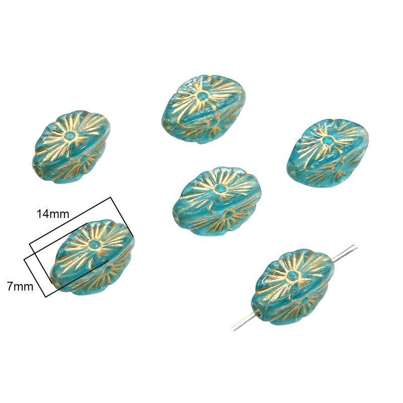 Барочные позолоченные овальные плоские бусины-оливки для изготовления украшений и серег своими руками