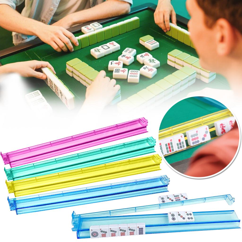 Подставка для плиток «все в одном» и толкатель для маджонга, прозрачный акриловый комплект подставки для плиток «маджонг» и толкатель, набор из 4 штук для современной американской игры «маджонг» (Многоцветный)