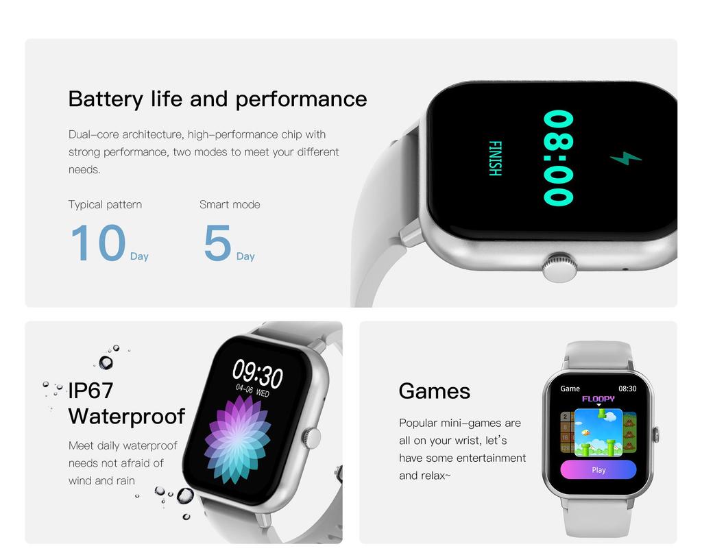 ZL54C Smart Watch 2024 with AI Voice Assistant, Sports Mode & Bluetooth Calling