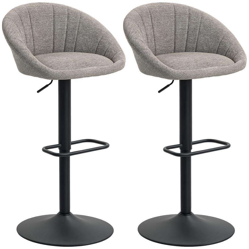 Set Of Two Relaxed Tub Bar Stools Grey