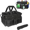 Large Capacity Tool Bag with 5 Pockets, Cleaning Supplies Storage Bag, Cleaning Tool Bag, Work Bag, Waterproof, Divided, with Shoulder Strap, Carry by
