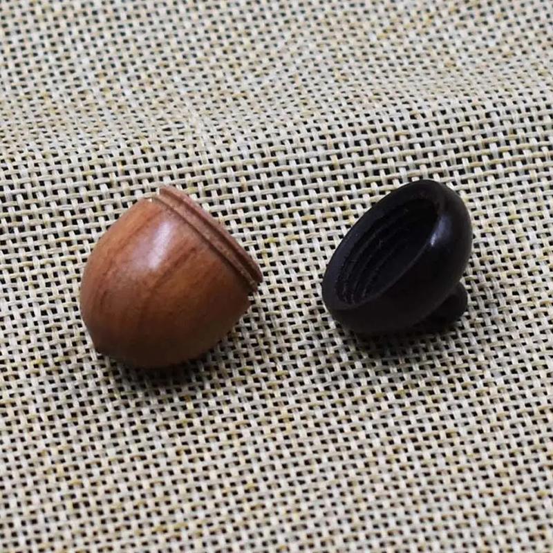 1Pc Mini Pill Case Solid Wood Bottle Holder Sandalwood Rescue Container Storage Box Pill Case Container Pill Box Key Chain