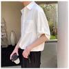 Hanging Five Quarter Sleeve Shirt For Men, Ice Silk Non Ironing Trendy Brand Top, Loose And Versatile Men'S Short Sleeved Shirt, Summer
