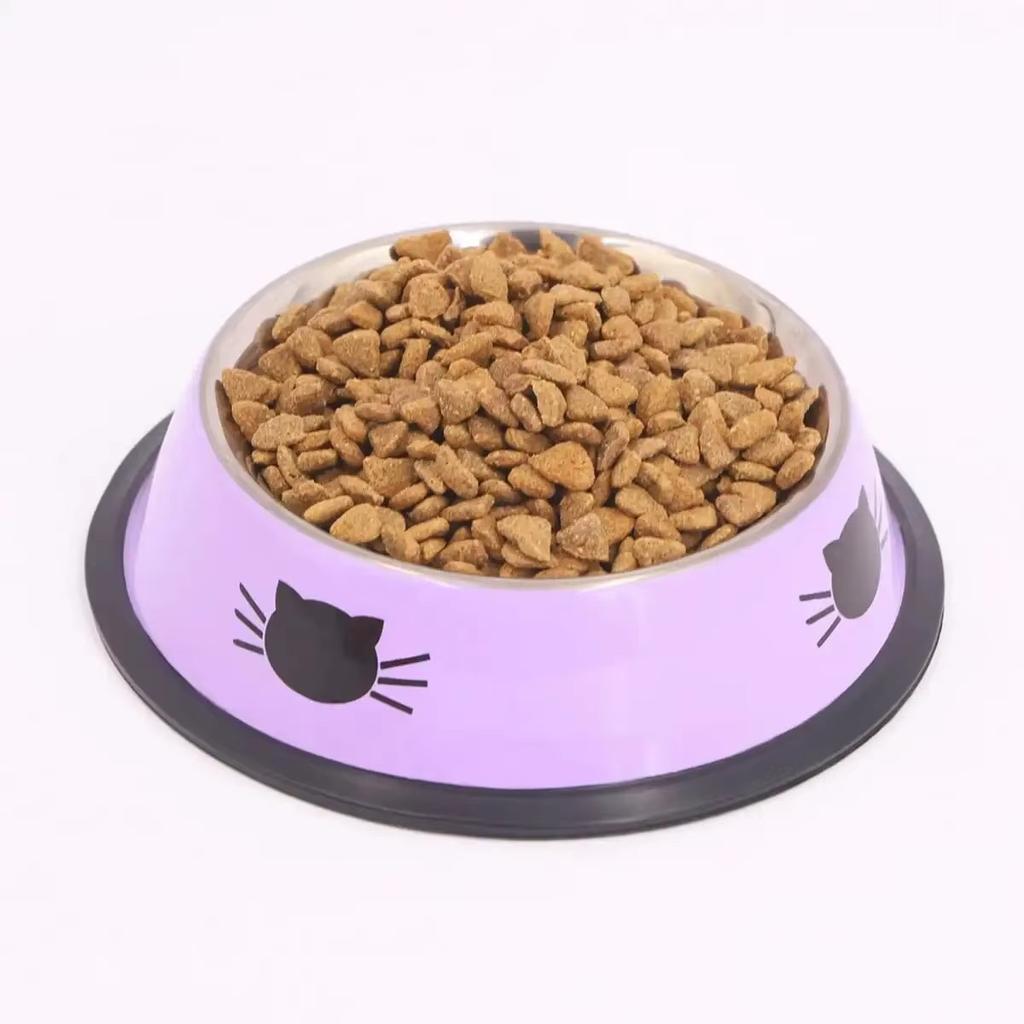 Thick Non-slip Cat Dog Food Bowl Foods Utensils Single Stainless Steel Pet Bowls For Cats And Puppies Cat Accessories