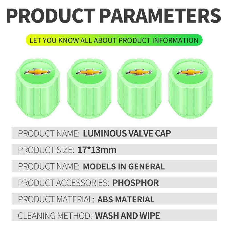 Светящиеся Колпачки Клапанов Автомобильных Шин Флуоресцентные Колпачки Клапанов Колес Мотоцикла для Chevrolet Malibu XL Equinox Автомобильные Накладки на Пороги Аксессуары