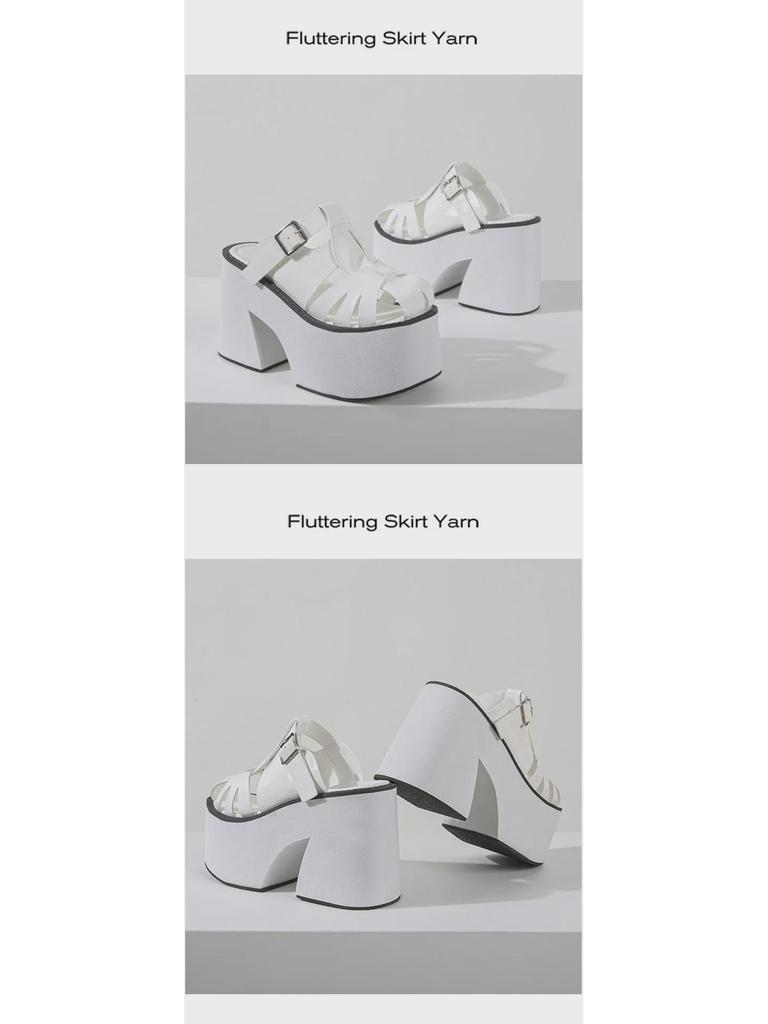 Женские водонепроницаемые сетчатые босоножки на платформе без застежек, каблук 11 см, летние уличные сандалии большого размера